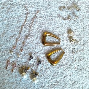 five pairs of earrings